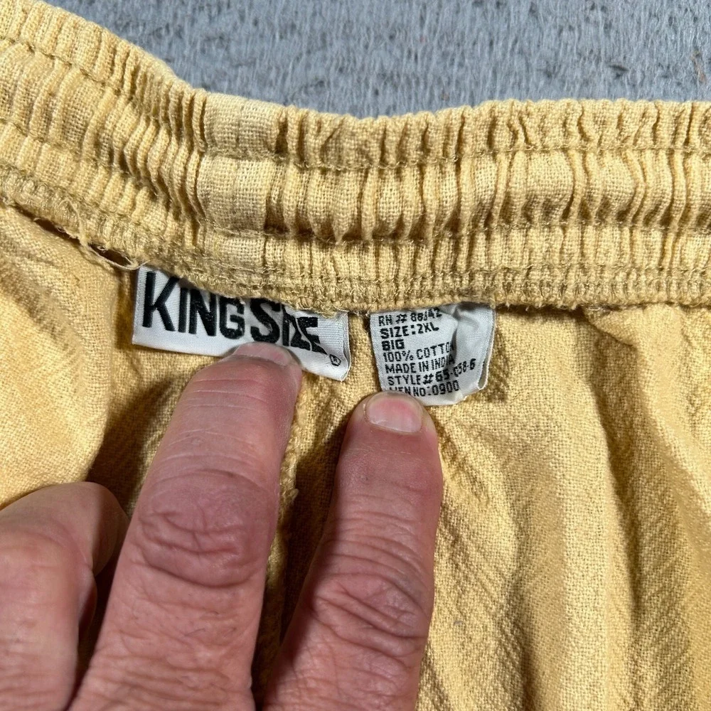 King Size Jogger Pants Men 2XL‎ Big (38x31) Yellow Drawstring Athleisure NWT